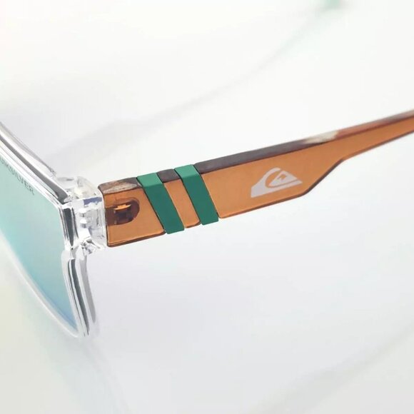 Quiksilver Shield Sunglasses Clear Brown Frame Yellow Mirror Shield Lens NEW Q10 - Picture 11 of 12